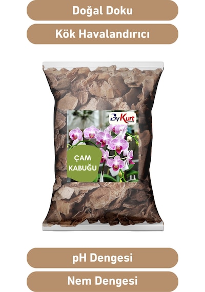 Bykurt İthal Orkide Toprağı 1l Hollanda Çam Kabuğu Özel Tür Orkideler İçin İdeal Karışım 1 Litre