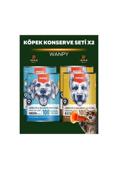 Wanpy Köpek Konserve Tavuk & Sığır 4 Adet