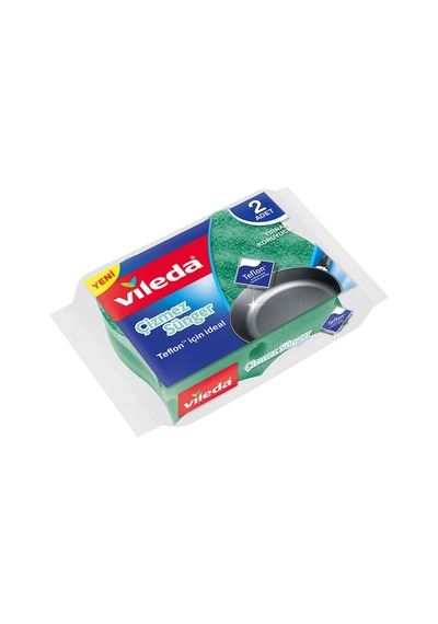 Vileda Tırnak Koruyuculu Çizmez Bulaşık Süngeri 2 x 2 Adet Yeşil