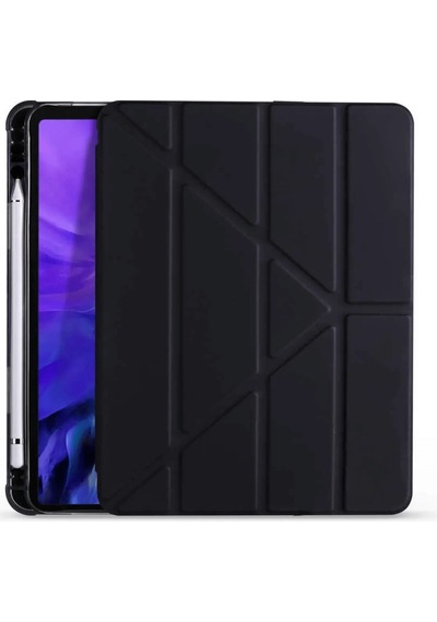 Apple Uyumlu iPad 11 Nesil İnç Kalem Bölmeli Standlı Fuchsia Tri Folding Tablet Kılıfı Diğer