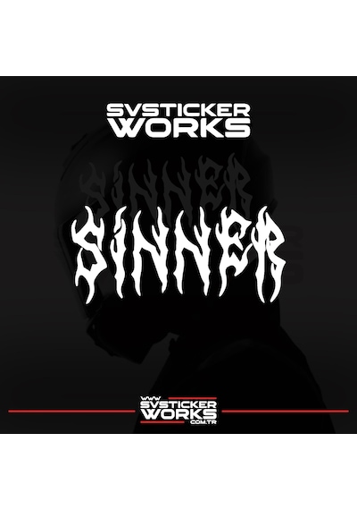 Sinner Kask Sticker Tüm Kasklar Uyumlu Tek Yön 1 Adet Beyaz