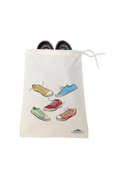 Büzgülü Ham Bez Ayakkabı Torbası 30x40 Cm. 2 Adet Ayakkabı Baskılı