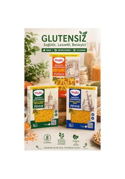 Doğal Glutensiz Bakliyat Makarnası Çeşitleri 3x250 Gr
