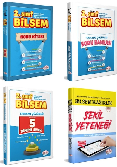 Editör Yayınları 2. Sınıf Bilsem Hazırlık Kitapları Seti 4 Lü  Set