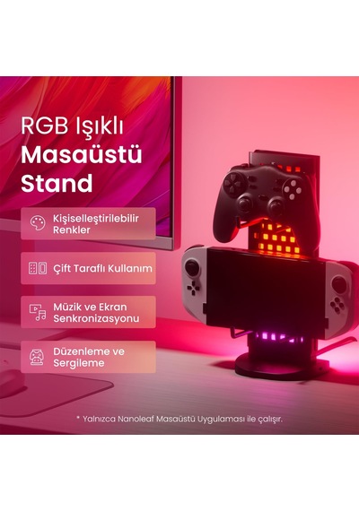 Nanoleaf Rgb Işıklı Masaüstü Stand, 2xusb-c Ve 1xusb-a Girişli