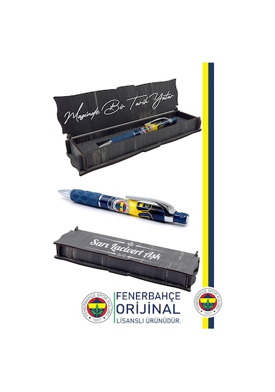 Fenerbahçe Orijinal Lisanslı Uçlu Kalem 0.7 Hediyelik Ahşap Kutulu Lacivert - Sarı