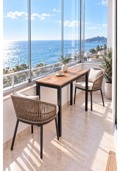 Arpelia Balkon Masası 120 X 45 Cm Antrasit Atlantik Çam