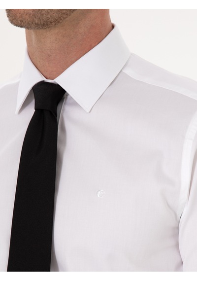 Cacharel Beyaz Slim Fit %100 Pamuk Klasik Gömlek