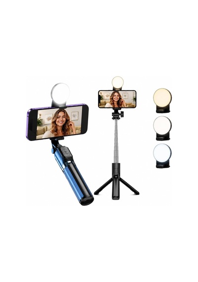 Yolans G4 Led Işıklı Selfie Çubuğu Tripod, 113 Cm Uzayabilen Bluetooth Kumandalı Selfie Stick, 3 Işık Modlu Beya