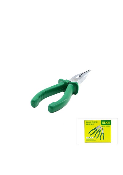 6 İnç 160 Mm Krom Vanadyum Kargaburun Pense Yeşil Ergonomik Saplı Uzun Burun Pense 1 Adet