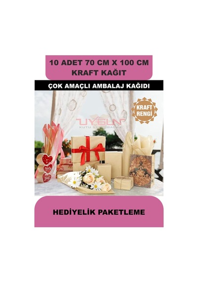 10 Adet 70cm X 100cm 100 Gr. Kraft Ambalaj Kağıdı, Çeyiz Ev Eşyası Hediye Ürün Paketleme, Çocuk Etkinlikleri