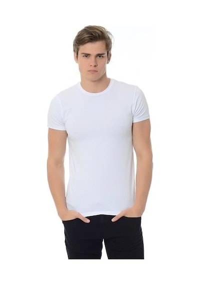 Mavi Stretch Tişört-beyaz Beyaz