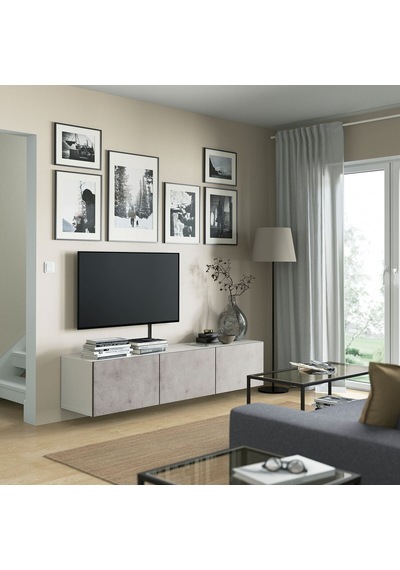 Tv Sehpası, Beyaz-açık Gri, 180x42x38 Cm, Kallvıken Gri Tv Sehpası, Beyaz-açık Gri, 180x42x38 Cm, Kallvıken Gri