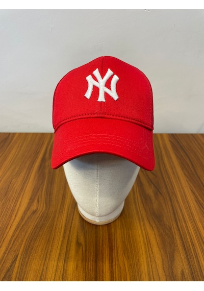Ny Yankees Nakışlı Fileli Yazlık Beyzbol Cap Şapka Kırmızı