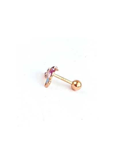 Totem Kuşu Figürlü 925ayar Gümüş Tragus Piercing Altın