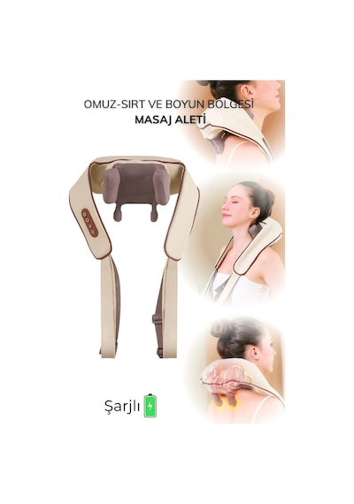 Fegel FG-687 Isıtmalı 3D Shiatsu Şarjlı Kablosuz Omuz ve Boyun Masaj Cihazı