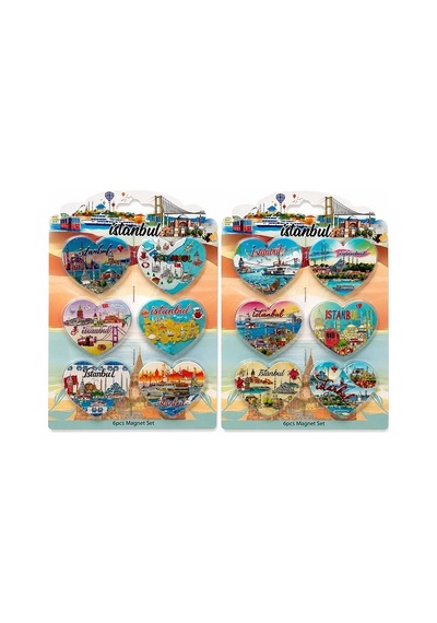 İstanbul Temalı Silikon Buzdolapı Süsü Magnet 6'lı Set Alk5805 Çok Renkli