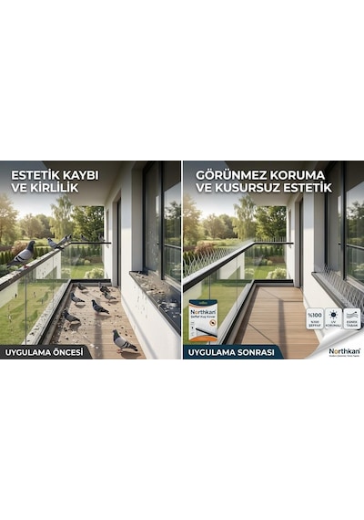 Tr Kuş Kovar Siyah 10 Adet, 50cm- Toplam 5mt Profesyonel Kuş Kovucu Dikenli Sistem, Bina Çatı Ve Balkon Koruma, G