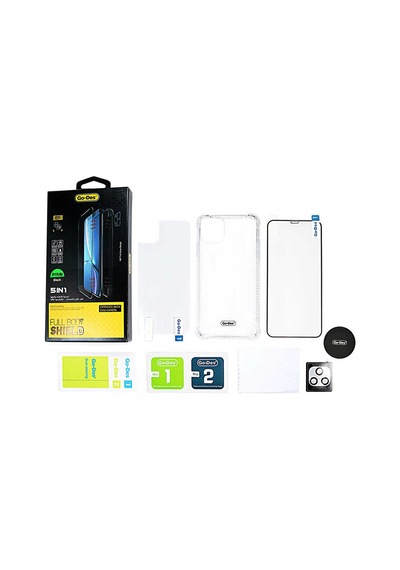 Go-Des Apple Uyumlu iPhone 11 Pro Ön Arka Koruma Go Des 5 in 1 Full Body Shield ZORE-220471 Şeffaf