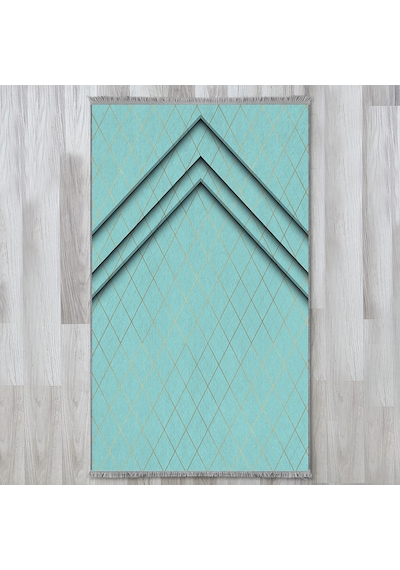 Evaşk Namazlık Dokuma Halı Kaymaz Muslumana Seccade80 x 130 TURKUAZ EVAŞK602B80
