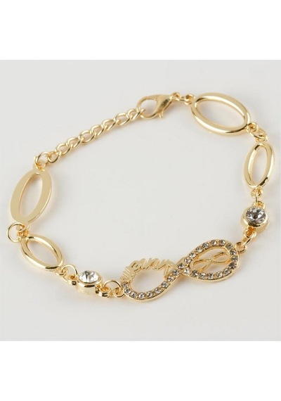 Ilkeshop Sonsuzluk Anne Figürlü Taşlı Metal Bileklik-sarı Çok Renkli