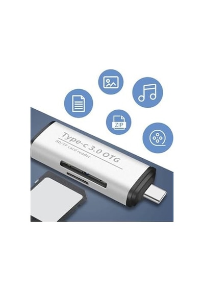 Plentiful Type-c 3in1 Usb Kart Okuyucu Micro Sd Card Reader Çevirici Dönüştürücü Usb 3.0 Otg Adaptör