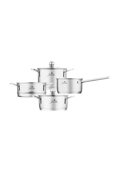 Jumbo New Baby Steel 6 Parça Çelik Mini Tencere Seti Gri