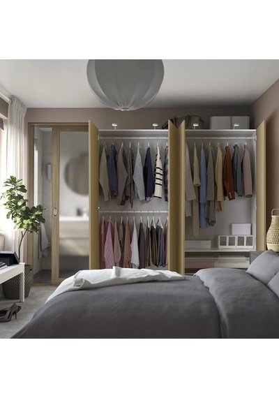 Ikea Beyaz Şık Kapaklı Gardırop 200x60x201 Cm