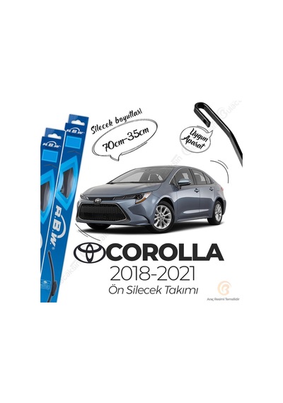 Toyota Corolla Uyumlu Muz Silecek Takım (2018-2021) RBW