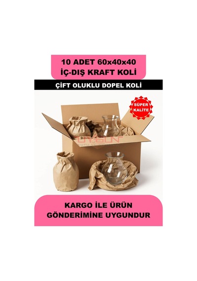 10 Adet 60x40x40 Ev Taşıma Kolisi, Çeyiz Kolisi, Boş Koli, Çift Oluklu Ksssk Dopel