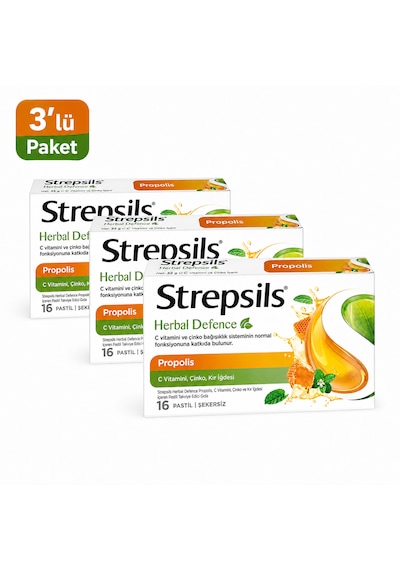 Strepsils Herbal Defence Pastil 16'lı 3 Adet
