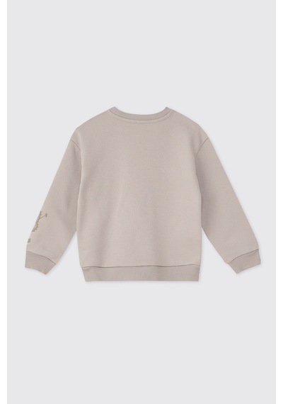 Panço Erkek Bebek Yumuşak Dokulu Taş Sweatshirt Gri