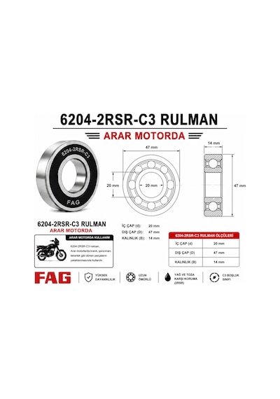 6204-2rsr-c3 Rulman-bilya Fag - Arr6204fag