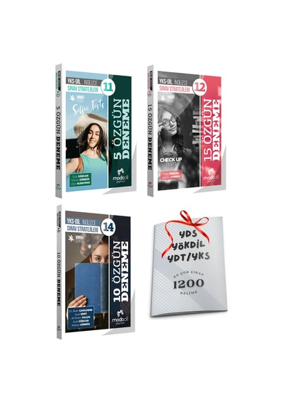 Yks Ydt Yksdil Modadil 5 Deneme + 10 Deneme + 15 Deneme Toplam 30 Deneme 3lü Set 1200 Kelime Hediye