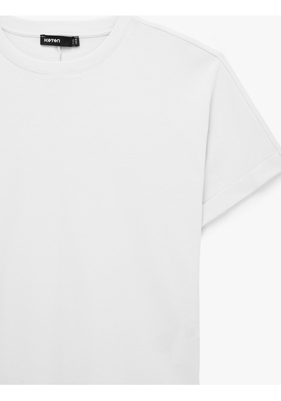 Koton Pamuklu Regular Fit Kısa Kollu Bisiklet Yaka Basic Tişört Beyaz 6sak60004uk