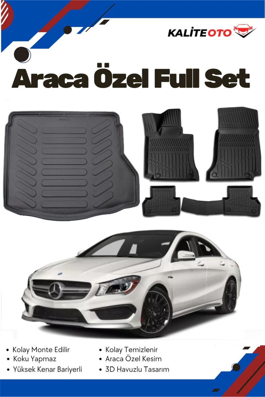 Mercedes Cla 2013 Model Yumuşak Paspas+bagaj Havuzu Seti