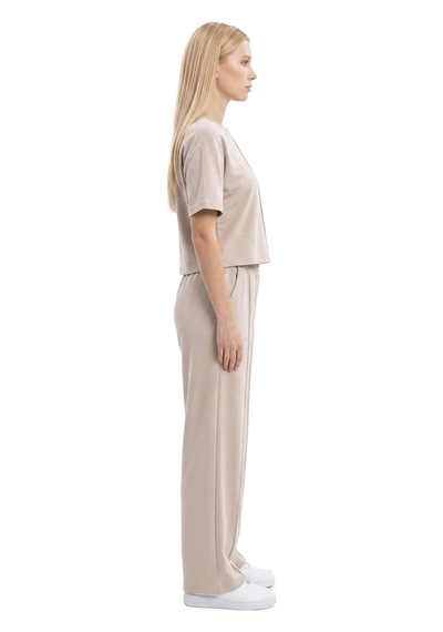 Cottonhıll Premium - Sway Collection Vizon Modal Nervür Dikiş Detay Kadın Eşofman Takımı