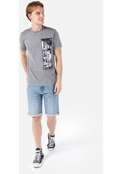Colin's Colins Gri Erkek Tshirt K.Kol Gri