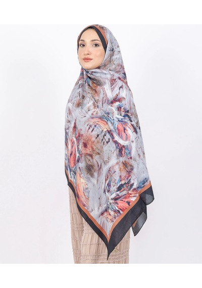 Luissa Bambu Kraş Şal Pastel Desen Siyah