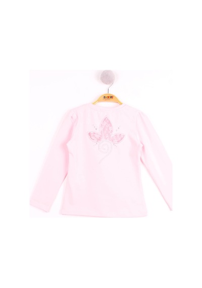 Toontoy Kids Toontoy Kız Çocuk Göğsü Çiçek Nakışlı T-shirt Beyaz
