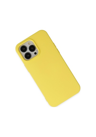 Apple iPhone Uyumlu 14 Pro Kılıf Nano İçi Kadife Silikon - Sarı Bzsxx00 1