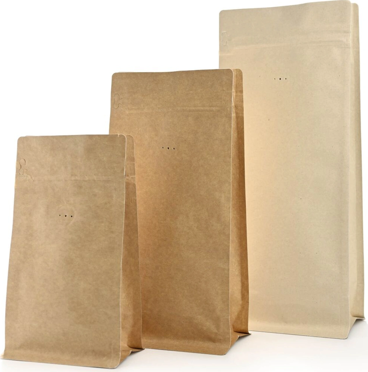 Valfli Flat Bottom Kraft Alüminyum Önden Kilitli Ambalaj 11,5x21,5+4 Cm-250 Gr. 50 Adet