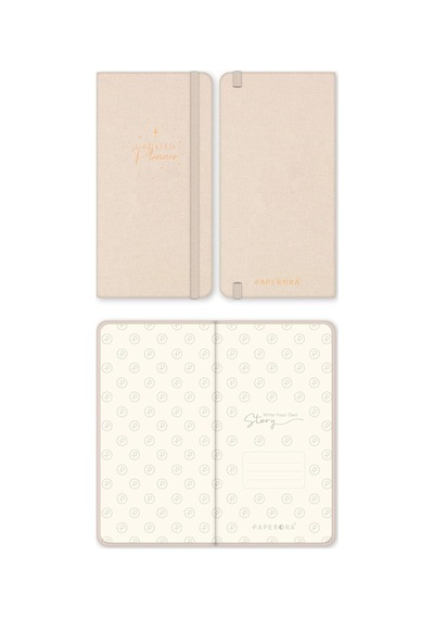 Charmlı Süresiz Haftalık Planlayıcı Cep Ajanda 9x17 Cm Bej Çok Renkli