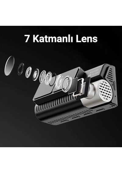 D11 2 Kameralı Ön/arka 4k+1080p Sony Starvıs Sensörlü Yapay Zeka Destekli Wi-fi Gps'li Araç Kamerası