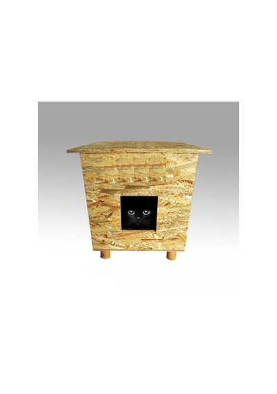 Kedi Kulübesi Standart Su Geçirmez Dış Mekan OSB Kedi Evi 52 x 35 x 50 CM