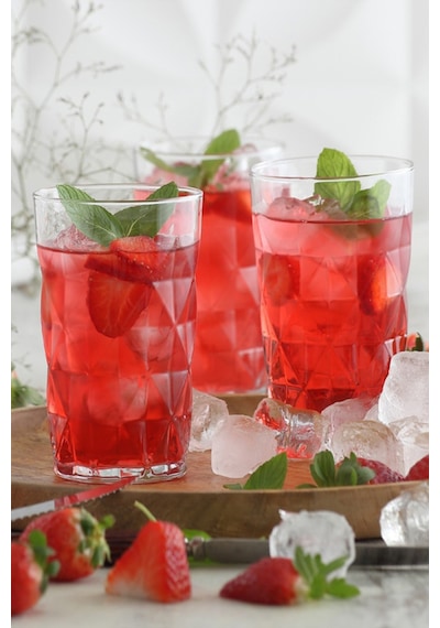 Lav Keops Cam Meşrubat Bardağı 6'lı 460 ml (Büyük Su/Kokteyl/Soğuk Kahve Bardağı )