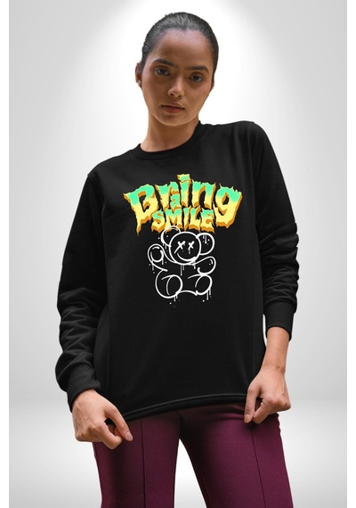 Beyin Gülüşü Unisex Siyah Sweatshirt Siyah