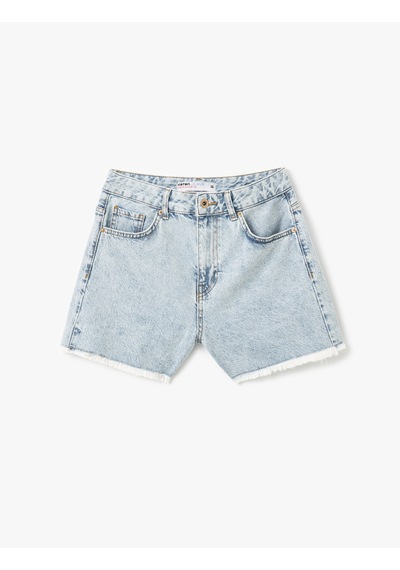 Koton Düğmeli Pis Paça Cep Detaylı Rahat Kalıp Denim Şort Bleach 5sal40011md Açık Mavi Koton Düğmeli Pis Paça Cep Detaylı Rahat Kalıp Denim Şort Bleach 5sal40011md Açık Mavi