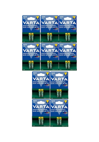 Varta 56703 800 mAh Blister AAA Ni-MH Şarj Edilebilir İnce Kalem Pil 2 x 10'lu