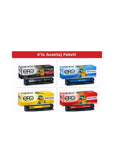 Hp 203x Hp Pro M254dw Uyumlu Toner - 4 Renk Set